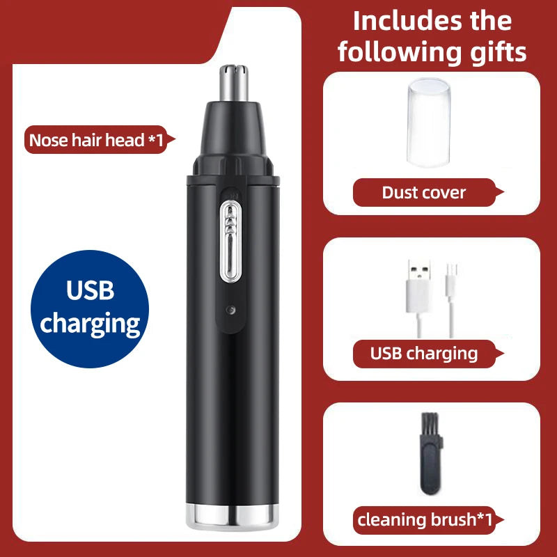 Electric Nose Hair Clipper Rechargeable Multi-kinetic Shaving Two-in-one Unisex Fully Automatic Washable Trimmer
