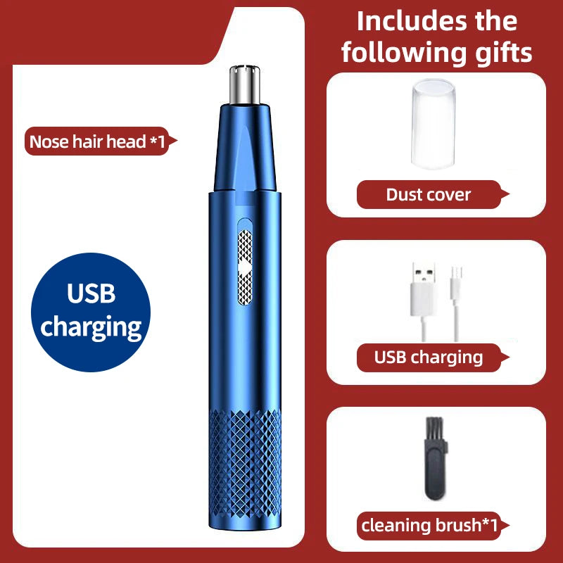 Electric Nose Hair Clipper Rechargeable Multi-kinetic Shaving Two-in-one Unisex Fully Automatic Washable Trimmer