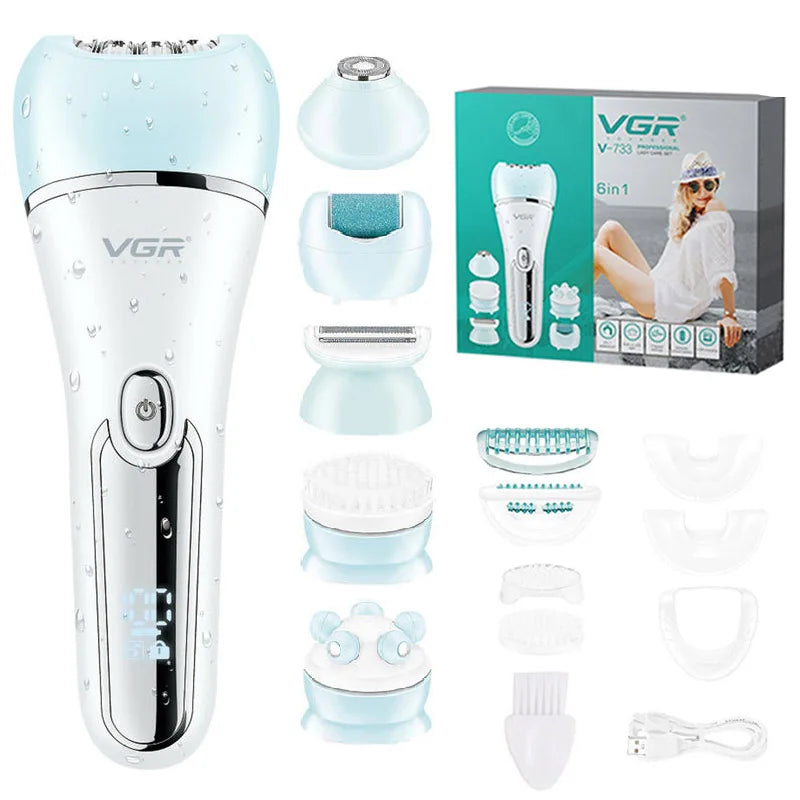 VGR Electric Women Epilator Female Shaver Leg Body Hair Removal Lip Chin Depilatory Lady Bikini Trimmer Facial Hair Remover