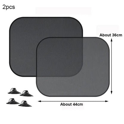 SEAMETAL 2PCS Car Window Sunshade Cover Sun Shield UV Protection Auto Front Rear Black Window Curtain Summer Car Accessories