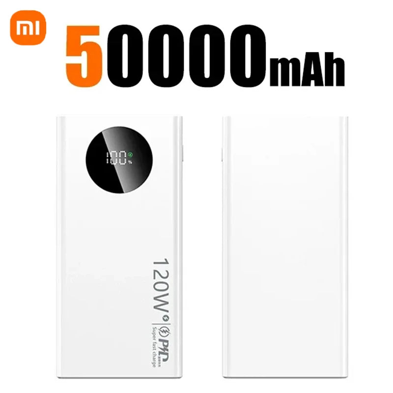 Xiaomi 50000mAh Power Bank 120W Fast Charging High Capacity Portable Battery Charger Moblie Powerbank For iPhone Samsung Huawei