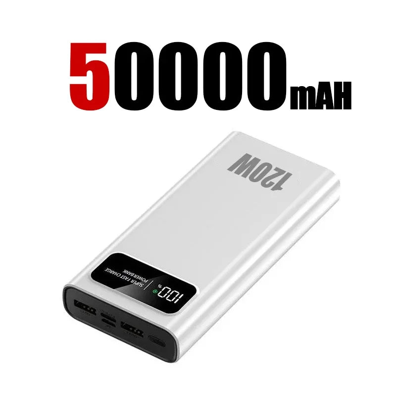 200000mAh Power Bank 120W Super Fast Charging Battery High Capacity Digital Display Power Bank For Iphone  Samsung Xiaomi Huawei