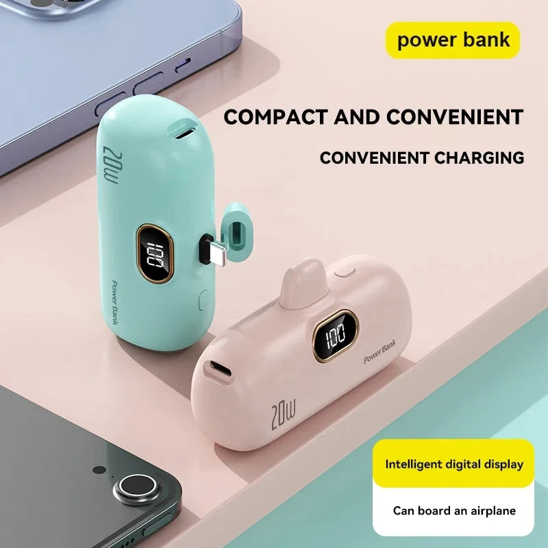 Xiaomi 30000mAh Mini Wireless Power Bank Capsule Mobile Power Supply Emergency External Battery Fast Charger For Type-c iPhone