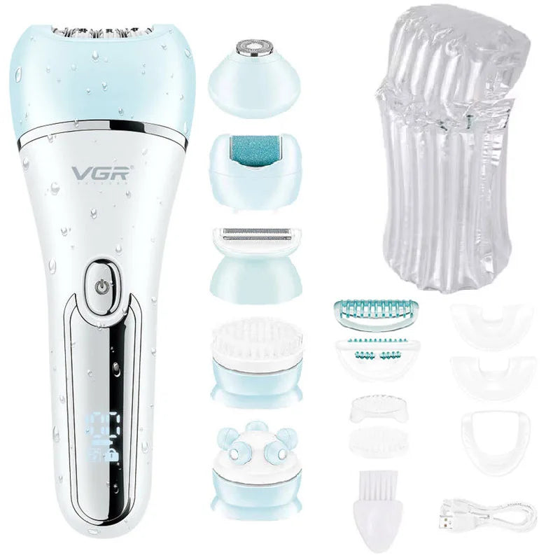 VGR Electric Women Epilator Female Shaver Leg Body Hair Removal Lip Chin Depilatory Lady Bikini Trimmer Facial Hair Remover