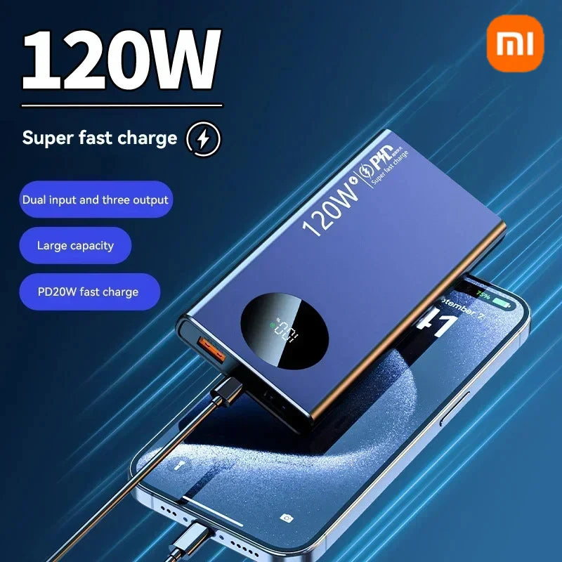 Xiaomi 50000mAh Power Bank 120W Fast Charging High Capacity Portable Battery Charger Moblie Powerbank For iPhone Samsung Huawei