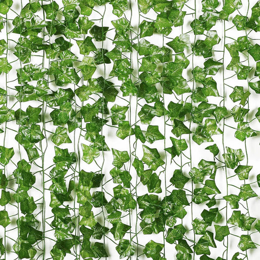 2PCS 210CM 80Slice Artificial  Green Silk Hanging Vine Leaves Plants for DIY Garden Wedding Home Party Bathroom Decor