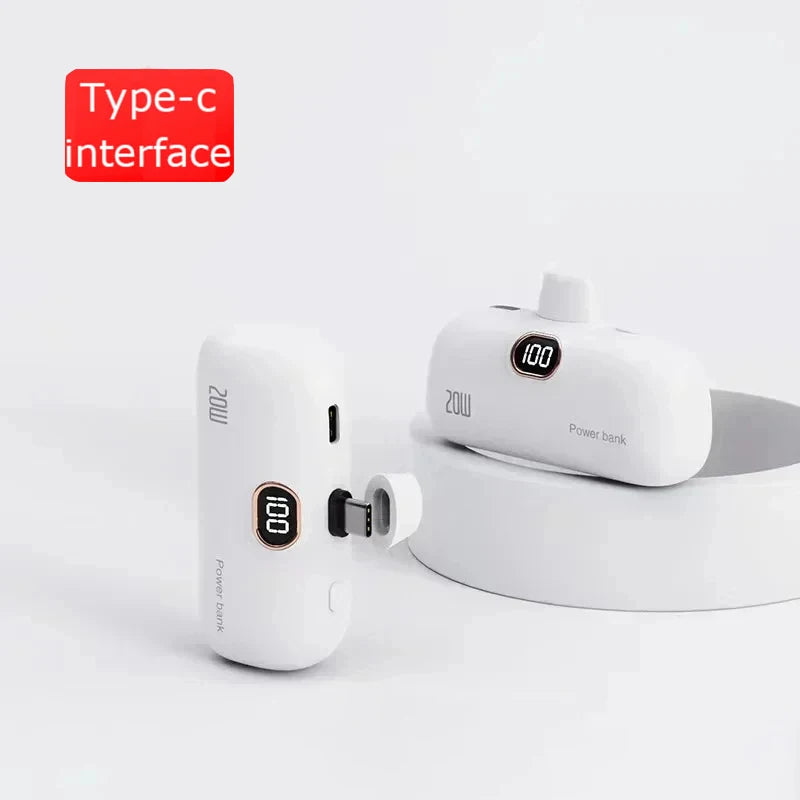 Xiaomi 30000mAh Mini Wireless Power Bank Capsule Mobile Power Supply Emergency External Battery Fast Charger For Type-c iPhone