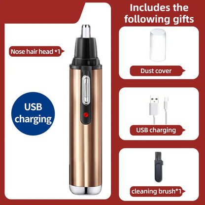 Electric Nose Hair Clipper Rechargeable Multi-kinetic Shaving Two-in-one Unisex Fully Automatic Washable   Trimmer