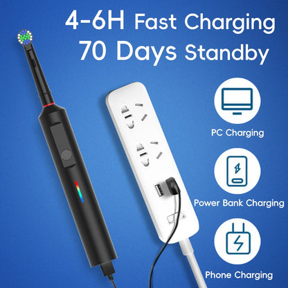 Smart Rotating Electric Toothbrush, Rechargeable Rotary Toothbrush with 6 Heads, Compatible with Oral B Replacement Brush Heads