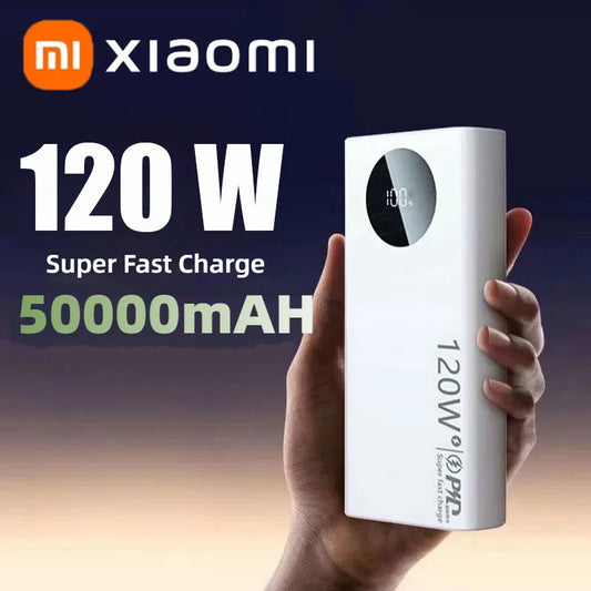 Xiaomi 50000mAh Power Bank 120W Fast Charging High Capacity Portable Battery Charger Moblie Powerbank For iPhone Samsung Huawei